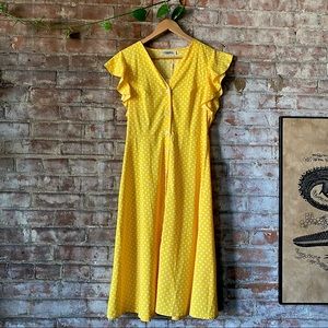 Angashion + Yellow Polka Dot Dress + Medium + NWT